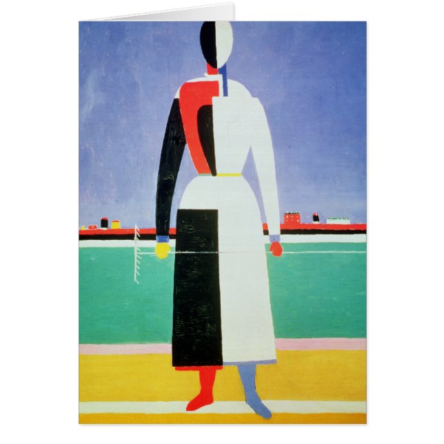 Cartão Mulher com um ancinho, c.1928-32 (Frente)