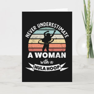 Cartão Mulher com um Hula Hoop Presente engraçado de hula