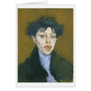 Cartão Mulher com um lenço azul, c.1912 (óleo em canvas