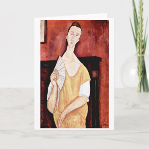 Cartão Mulher com um Leque, Modigliani