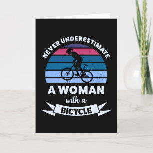 Cartão Mulher com uma Bicicleta Presente Divertido para M