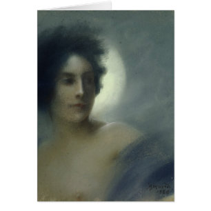Cartão Mulher com uma lua crescente ou, o eclipse, 1888