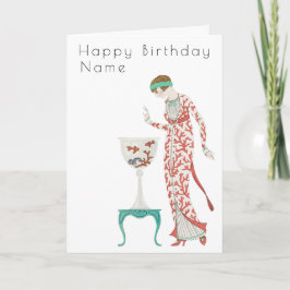 Cartão Mulher com Urna de George Barbier Art Déco Anivers