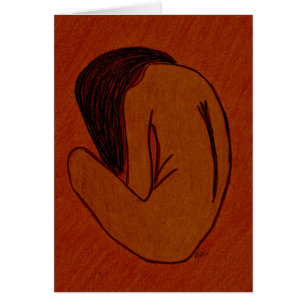 Cartão mulher com vergonha