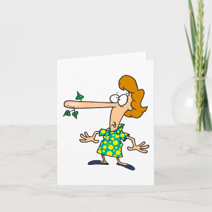 Cartão Mulher Contando Mentiras