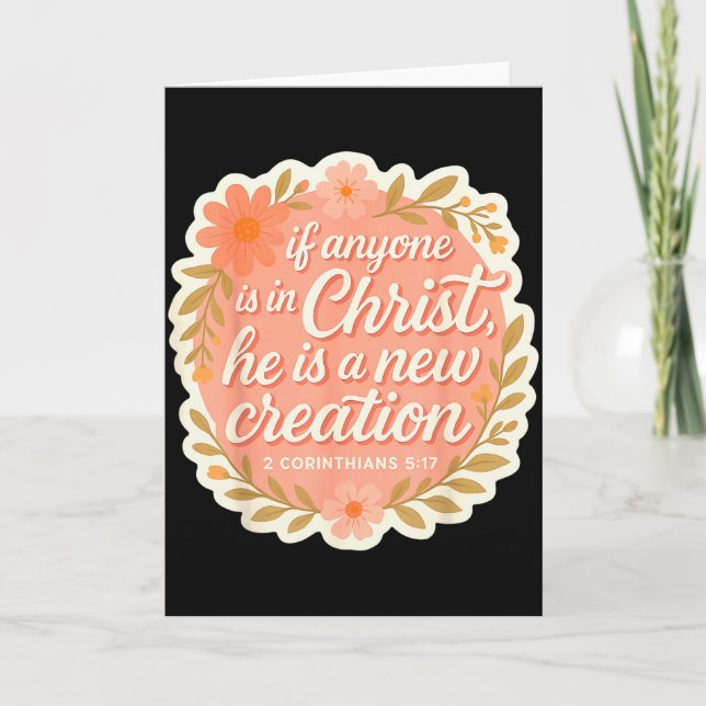 Cartão Mulher Cristã Se Alguém Está Em Cristo Ele É Uma N (Frente)