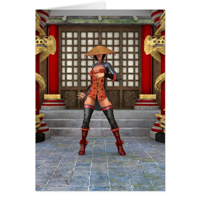 Cartão Mulher da Batalha Asiática (Frente)