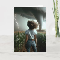 Mulher de aniversário assistindo um Tornado