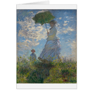 Cartão Mulher de Claude Monet com um parasol 1875