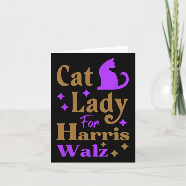 Cartão Mulher De Gato Sem Fios Para Kamala Harris Tim Whe (Frente)