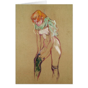 Cartão Mulher de Henri de Toulouse-Lautrec que levanta