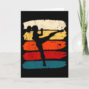 Cartão Mulher de Kickboxing Kickboxer Karate Boxe Luta de