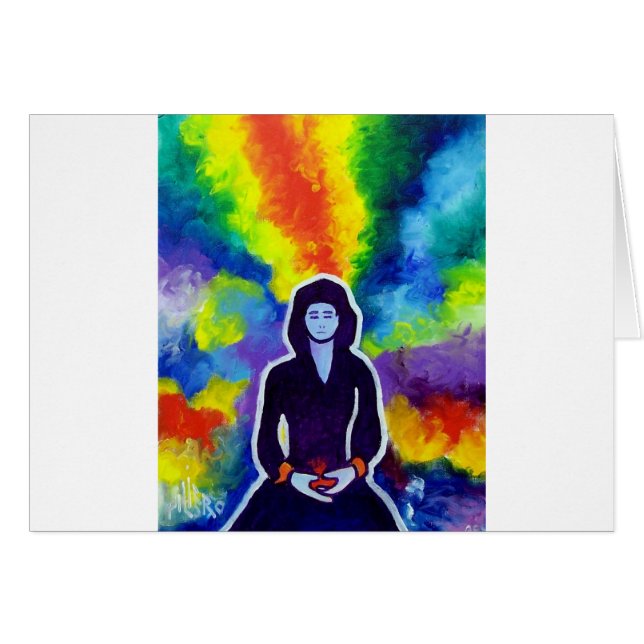 Cartão Mulher de Medatating por Piliero (Frente Horizontal)