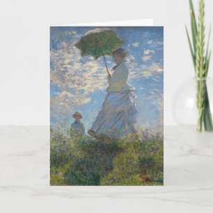 Cartão Mulher de Monet com Parasol,Paisagem Impressionist