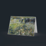 Cartão Mulher de Parasol em Jardim por Auguste Renoir<br><div class="desc">Paisagem impressionista de Pierre Auguste Renoir - Peças clássicas - Série Impressionista de Pintura de Renoir - Mulher com Parasol em Jardim</div>