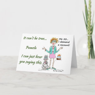 Cartão Mulher desenhada por aquarela com atitude