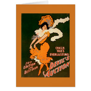 Cartão Mulher do Leilão do Diabo no Teatro de Figuras