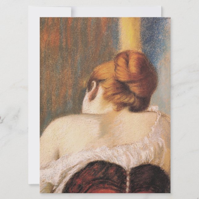 Cartão Mulher em um Corset (por Federico Zandomeneghi) (Frente)