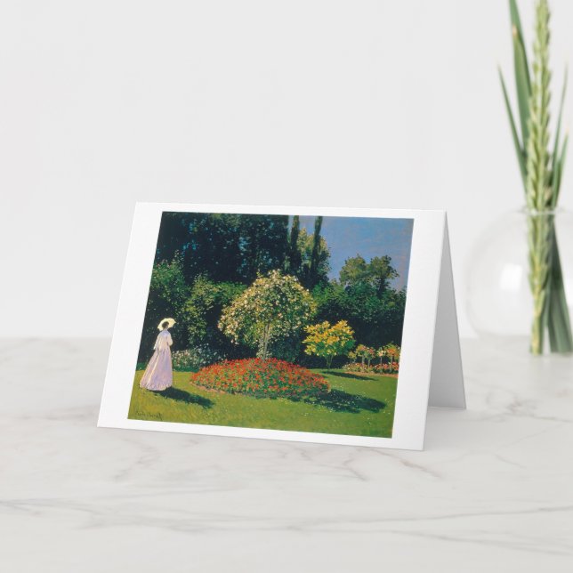 Cartão Mulher em um Jardim, Monet (Frente)