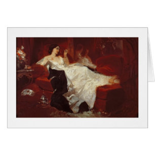 Cartão Mulher em um sofá vermelho