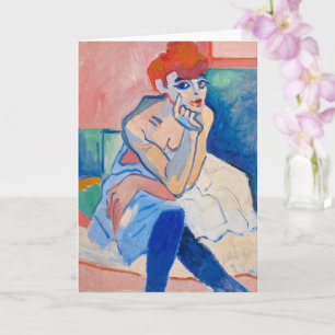 Cartão Mulher em uma Camisa Andre Derain