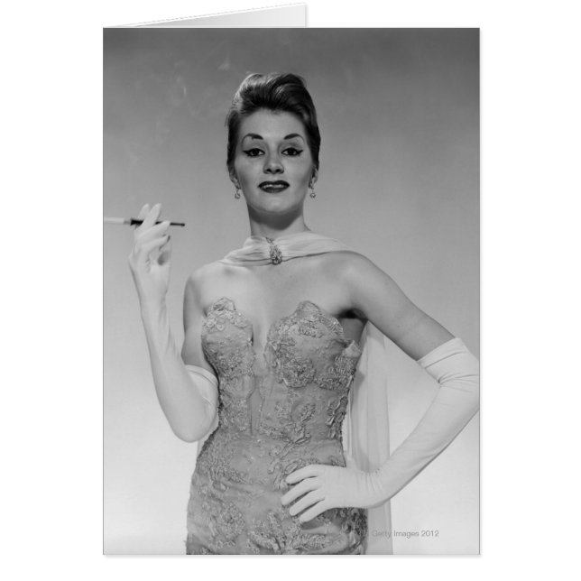 Cartão Mulher em vestida (Frente)