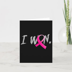 Cartão Mulher Eu Ganho Cancer Mama Consciência Friso Rosa