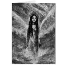 Mulher Fada Anjo Sombrio La Luna Arte Original