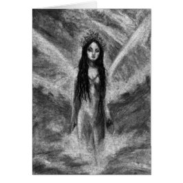 Cartão Mulher Fada Anjo Sombrio La Luna Arte Original