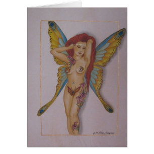 Cartão Mulher feericamente Tattooed