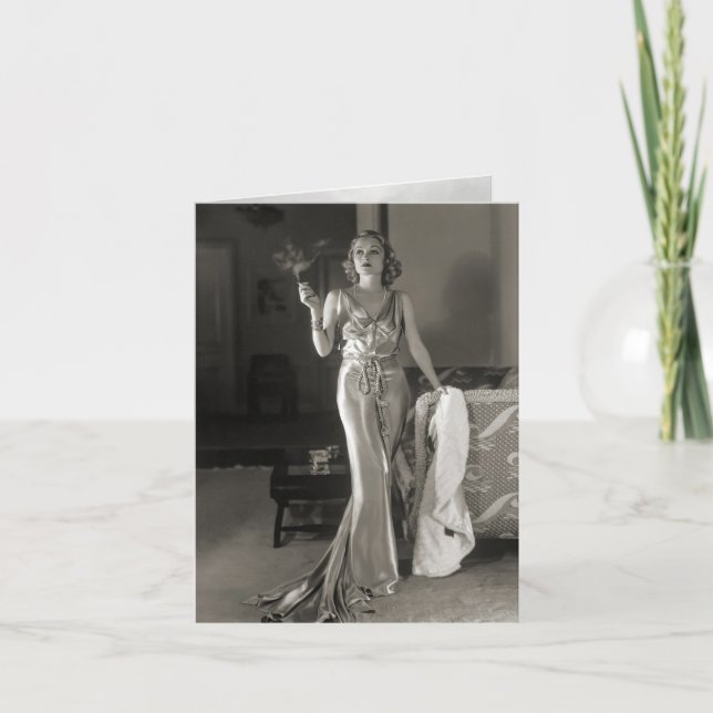 Cartão "Mulher Fumante" Vintage (Frente)