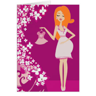 Cartão mulher grávida ruiva