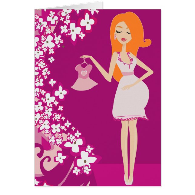 Cartão mulher grávida ruiva (Frente)