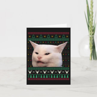 Cartão Mulher Gritando Em Um Gato Suor De Natal Feio Engr