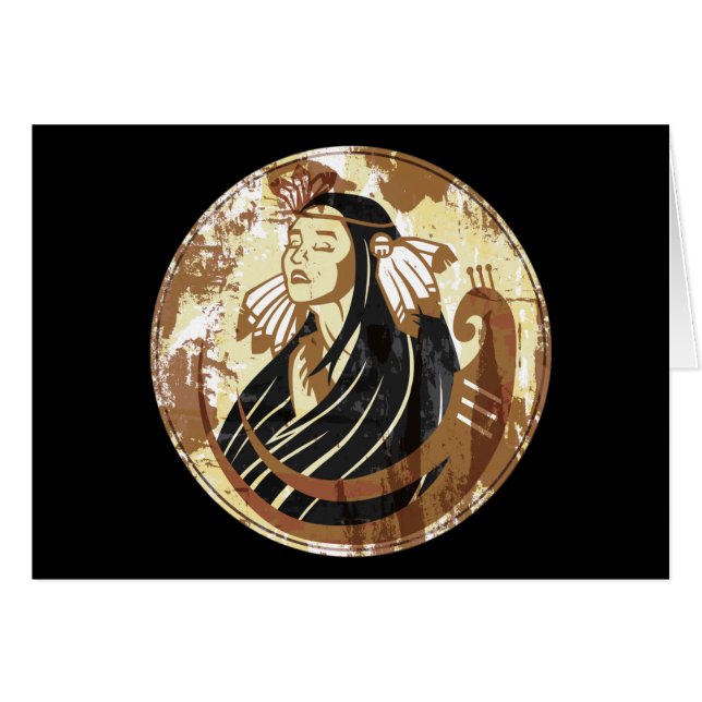 Cartão Mulher indiana (Frente Horizontal)