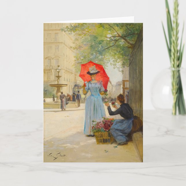 Cartão Mulher jovem com guarda-chuva | Victor Gabriel Gil (Frente)