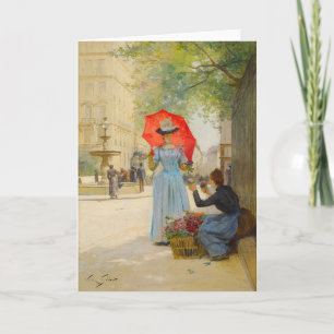 Cartão Mulher jovem com guarda-chuva   Victor Gabriel Gil