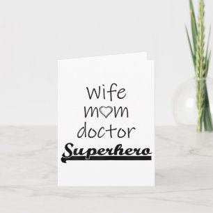 Cartão Mulher Mãe Médica Super Herói Dia de as mães Bonit