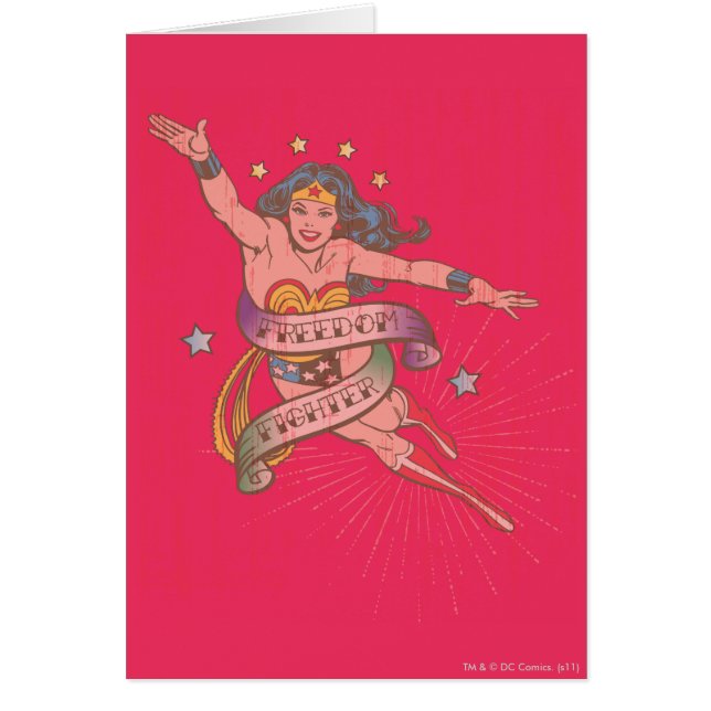Cartão Mulher Maravilha Combatente pela Liberdade (Frente)