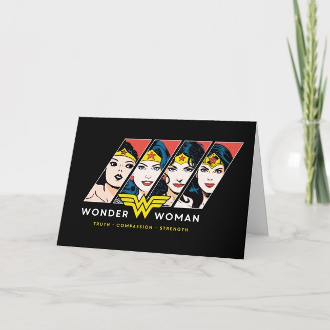 Cartão Mulher Maravilha da Evolução das HQ (Frente)