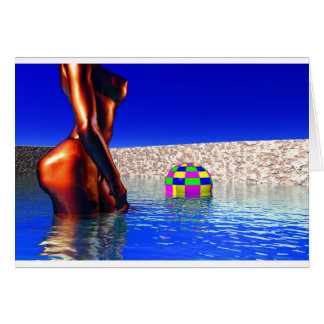 Cartão Mulher na Piscina