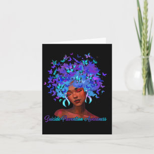 Cartão Mulher Negra Africana: Teal E Suicídio Roxo P