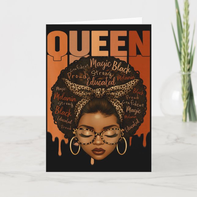 Cartão Mulher Negra Educada Forte Mês da História Negra G (Frente)