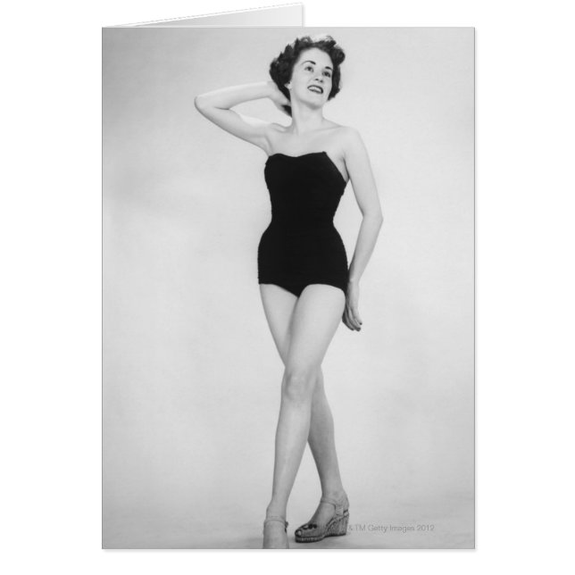 Cartão Mulher no espartilho preto (Frente)