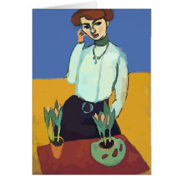 Cartão Mulher no Estilo de Matisse por Abstrato de Telefo