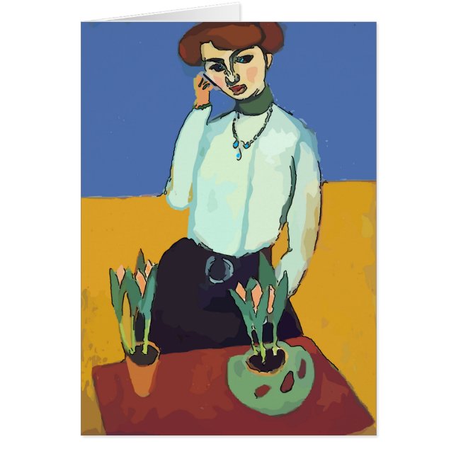 Cartão Mulher no Estilo de Matisse por Abstrato de Telefo (Frente)
