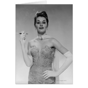 Cartão Mulher no vestido