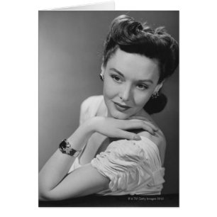 Cartão Mulher no vestido de noite