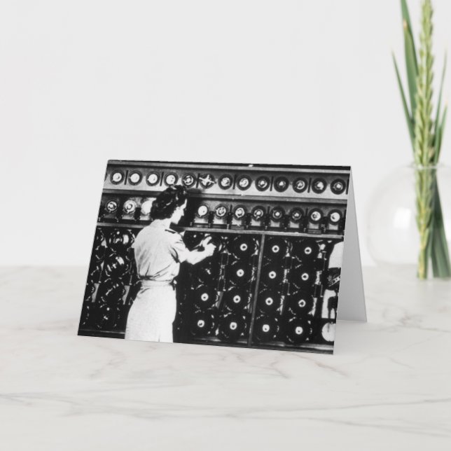 Cartão Mulher opera máquina de decodificação (Frente)