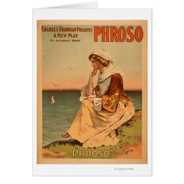 Cartão Mulher Phroso na Poster do Teatro de Praia (Frente)